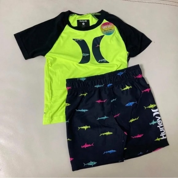 Hurley Neon Cute boy set shorts and top 8003 - Picture 4 of 5